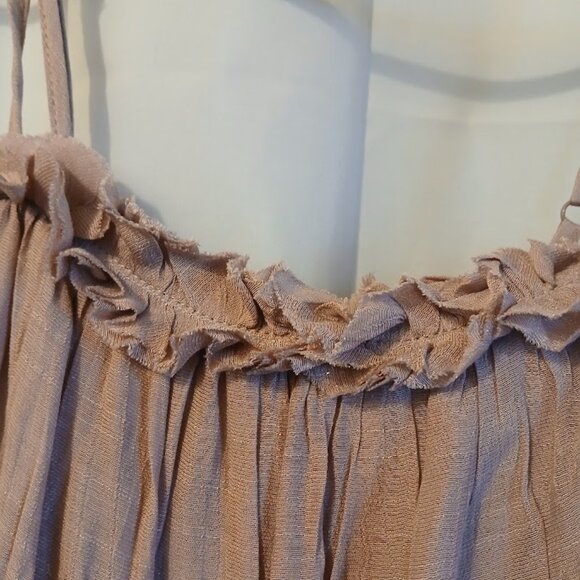 Nwt LISTICLE Gauzey Maxi Dress Large Mauve Pink Flowing Maternity Shoot POCKETS! - Picture 4 of 11